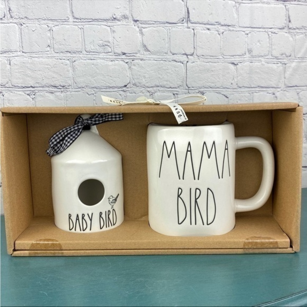 NWT Rae dunn‎ baby bird birdhouse mama bird mug